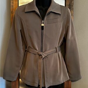 Elegant Brown Belted Trench Waist Coat M